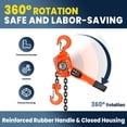 thumbnail image 3 of Zhuotong 3 Ton (6600 LB) Manual Lever Chain Hoist, 10FT G80 Alloy Steel Chain, Dual Pawl Brake & 360° Swivel Hook, Heavy Duty Industrial Hoist for Warehouse, Construction & Garage Lifting, 3 of 8