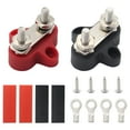 thumbnail image 1 of Montants de Borne Double Robustes Noir+rouge avec Liaison de Raccordement M6 avec Borne en Cuivre Rouge + Chaleur, 1 of 8