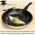 thumbnail image 2 of HOMICHEF 9.5 Inch and 11 Inch Set of 2 Nonstick Frying Pans Glass Lids Nickel Free Stainless Steel - 9.5 Inches and 11 Inches 2-Piece Fry Pan Set Nonstick Clear Vented Glass Lids Induction Compatible, 2 of 6