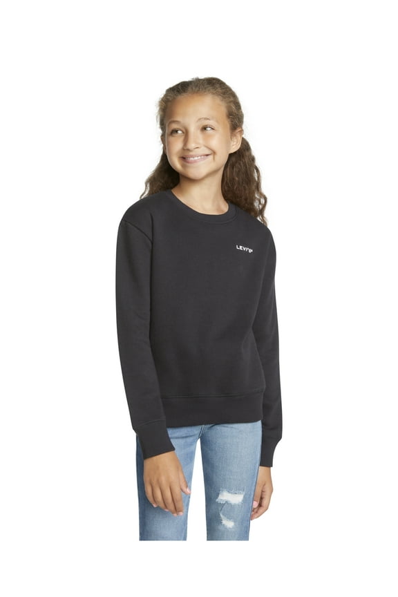 MSRP $36 Levi's Toddler Girls Logo Crew Neck Sweatshirt Black Size 3T