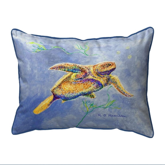 Betsy Drake Interiors Pointillist Sea Turtle Large Indoor/Outdoor Pillow 16x20