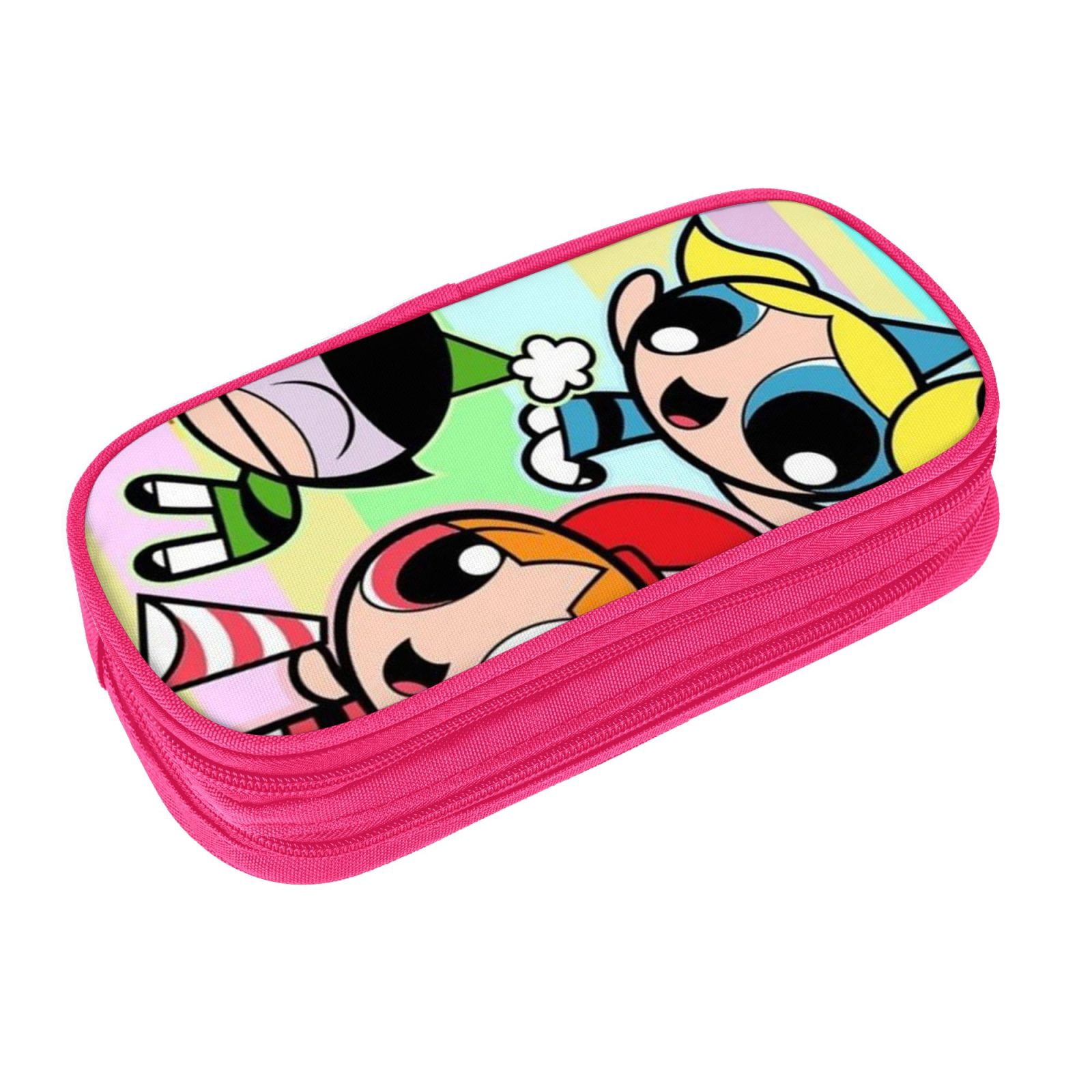 The Powerpuff Gi-rls Pencil Case Large Capacity Pencil Pouch Penbag Office Stationery Organizer Travel Makeup Bag Pink