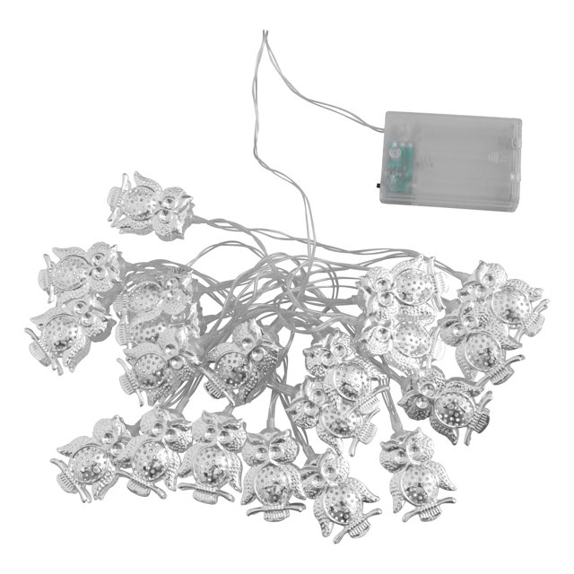 Miangastore 3M Iron Owl Design Battery Operated 20 Bulbs Lamp String for Halloween Party (Warm White)