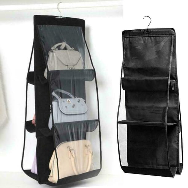Organizador de bolso colgante de 6 bolsillosarmario de paredbolsa de almacenamiento transparente (negro) Ndcxsfigh Nuevos Originales