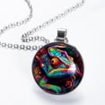 thumbnail image 2 of Chameleon Glass Circular Pendant Necklace for Women - Elegant Glass Design Womens Necklace, 2 of 5