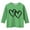 Green, variant on Curuila Children Girls Tops Casual Heart Print Crew Neck Loose 3/4 Sleeves T Shirt Black Size 3-4 Years