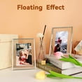 thumbnail image 3 of Gold Floating Frame ;x; Vertical Set For Picture x x x Tabletop Shelf Photo Frame Classy For Wedding Birthday Anniversary Home or Office Decor, 3 of 7
