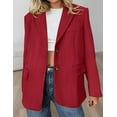 thumbnail image 3 of PRETTYGARDEN Women's Faux Suede Blazers Fall Long Sleeve Lapel Business Casual Work Office Clothes Dressy Suit Jackets, 3 of 9