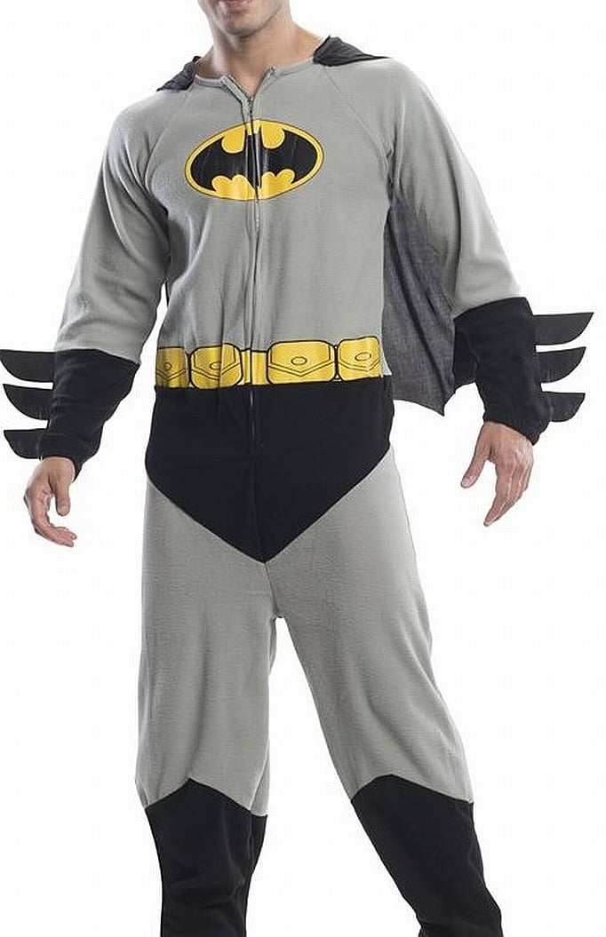 Rubie's Rubies NEW Gray Mens One Size Batman FullZip Pajama Sets