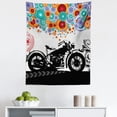 thumbnail image 1 of Colorful Tapestry, Motorcycle and Abstract Circle Shapes Ornaments Urban Modern Lifestyle Party Theme, Fabric Wall Hanging Decor for Bedroom Living Room Dorm, 5 Sizes, Multicolor, by Ambesonne, 1 of 1