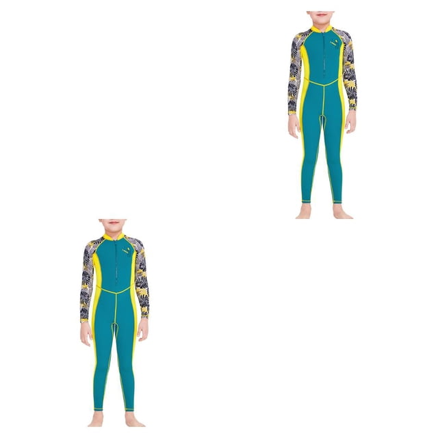 Traje de neopreno sweethay para niños anti-quemaduras solares Azul L 2Conjunto