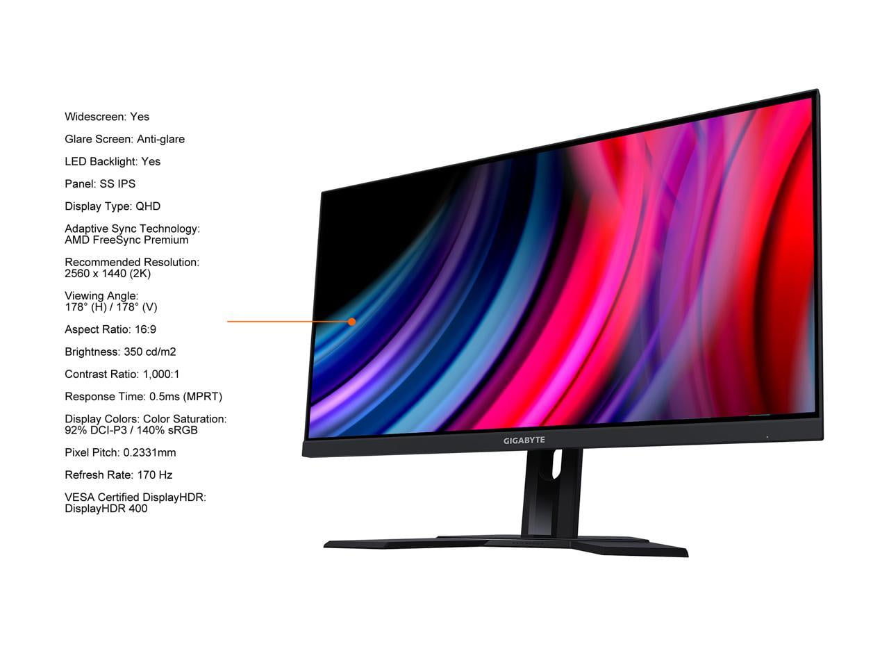 Gigabyte M27Q 27 170Hz QHD 1ms FreeSync IPS Gaming Monitor with KVM - M27Q