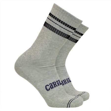 

Cariloha Bamboo Striped Crew Socks - Made Of Viscose From Bamboo - Designed With Signature Arch Support And Seamless Toe Construction - Odor-Resistant - S/M - Heather Gray For Men - 1 Pair