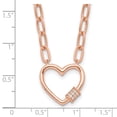 thumbnail image 6 of Auriga Fine Jewelry 925 Sterling Silver Rose-tone CZ Heart Paper Clip with 2in Ext. Necklace 17.5" for Women, 6 of 6