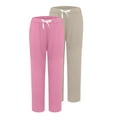 thumbnail image 3 of Kelon Women's Wide Leg Sweatpants Fleece Lined Baggy Straight Leg Lounge Pants Fall Outfits Athletic Joggers with Pockets Red, 3 of 8