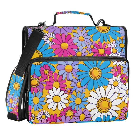 ALAZA Zipper Binder Sunflowers 3 Ring Trapper Keeper File Folder Organizer Bag