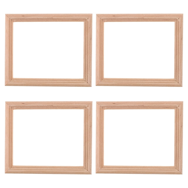 4 piezas de muebles para casa de muñecas, minimarcos de fotos hechos a mano, maquetas de madera para decoración de casa de muñecas a escala 1:12, manualidades de bricolaje para coleccionistas