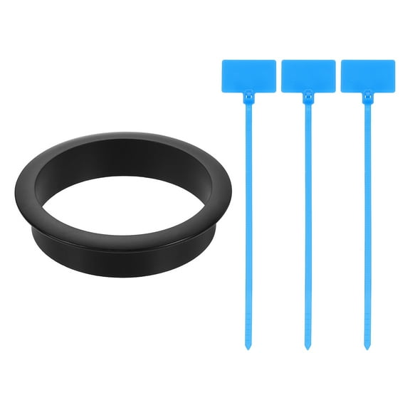 Desk Grommet, 2-3/4" (70mm)Zinc Alloy Cable Hole Cover Cable Ties, Black