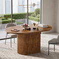 thumbnail image 5 of Fnova 47.24" Oval Dining Table, Wooden Kitchen Table for 4, Small Farmhouse Coffee Eating Table for Dining Room, Kitchen, Living Room, Brown, 5 of 9