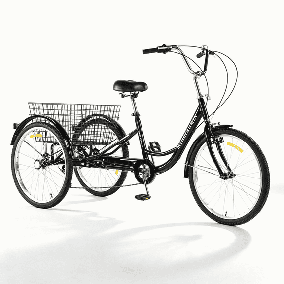 WEIMMIN Adult Heavy Duty Tricycle Cruiser Bike 550 LB Capacity 24 Inch Wheel Adjustable Seat
