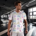 thumbnail image 3 of Wukai Easter Colorful Rabbit Print Men's Short-Sleeved Mesh T-Shirt,Quick-Dry Short Sleeve Workout T-Shirt-3X-Large, 3 of 8