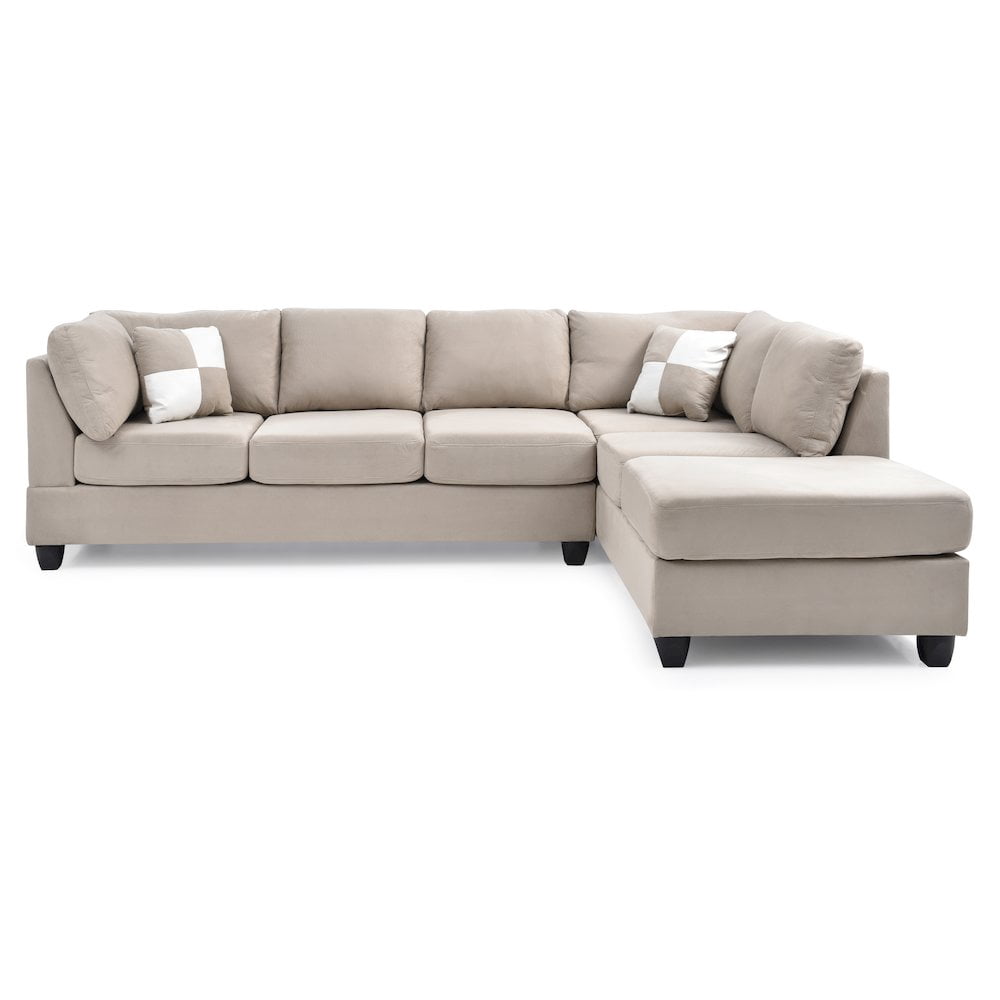 Glory Furniture Malone Sectional in Vanilla Color