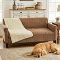 thumbnail image 5 of Waterproof NonSlip Pet Sofa Cover Reversible Couch Protector Pad for Dogs & Cats Washable Polyester Furniture Blanket Anti-Scratch, Pet Hair, Stain Resistant 70x30in Gray/Brown, 5 of 7