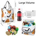 thumbnail image 3 of 5 Pack Foldable Shopping Bag,Halloween Pumpkins Bats and Stars Reusable Grocery Bags with Pockets,Large Reusable Tote Bags with Handles Waterproof & Lightweight, 3 of 6