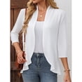 thumbnail image 2 of Sheghy Womens Tops 100%Cotton Casual Solid Long Sleeve Spring Cardigan Top White S, 2 of 9