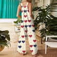 thumbnail image 7 of Women's Valentine's Day Overalls Cute Heart Print Sleeveless Straight Leg Jumpsuits Baggy Trendy Fashion Valentine Rompers with Pockets, 7 of 7