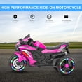 thumbnail image 4 of HONGLONG Ride on Toys 12v Battery Powered Ride on Motorcycle for Kids 3 Wheels Motorcycle with LED Lights Music Pink,Child, 4 of 11
