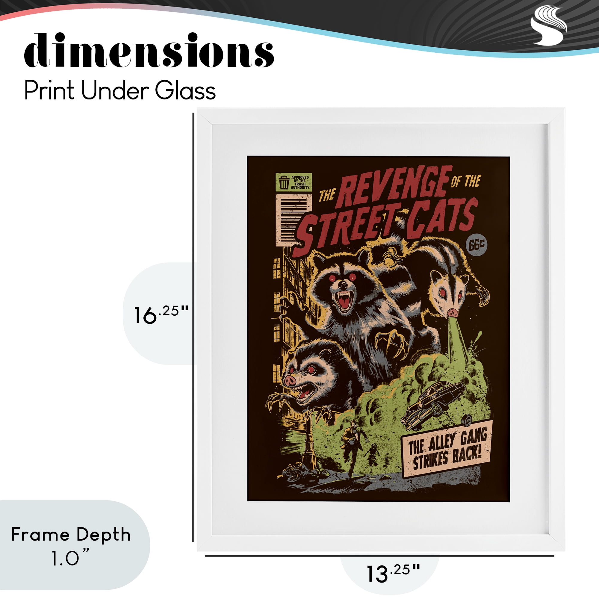 Stupell Industries Revenge Of Street Cats White Framed Print Under Glass, design by EduEly Designs