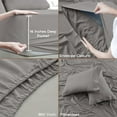 thumbnail image 4 of Lux Decor Collection King Bed Sheets - 16 Inch Deep Pocket 6 Piece Microfiber Bedding Sheets & Pillowcase Sets - Gray, 4 of 8