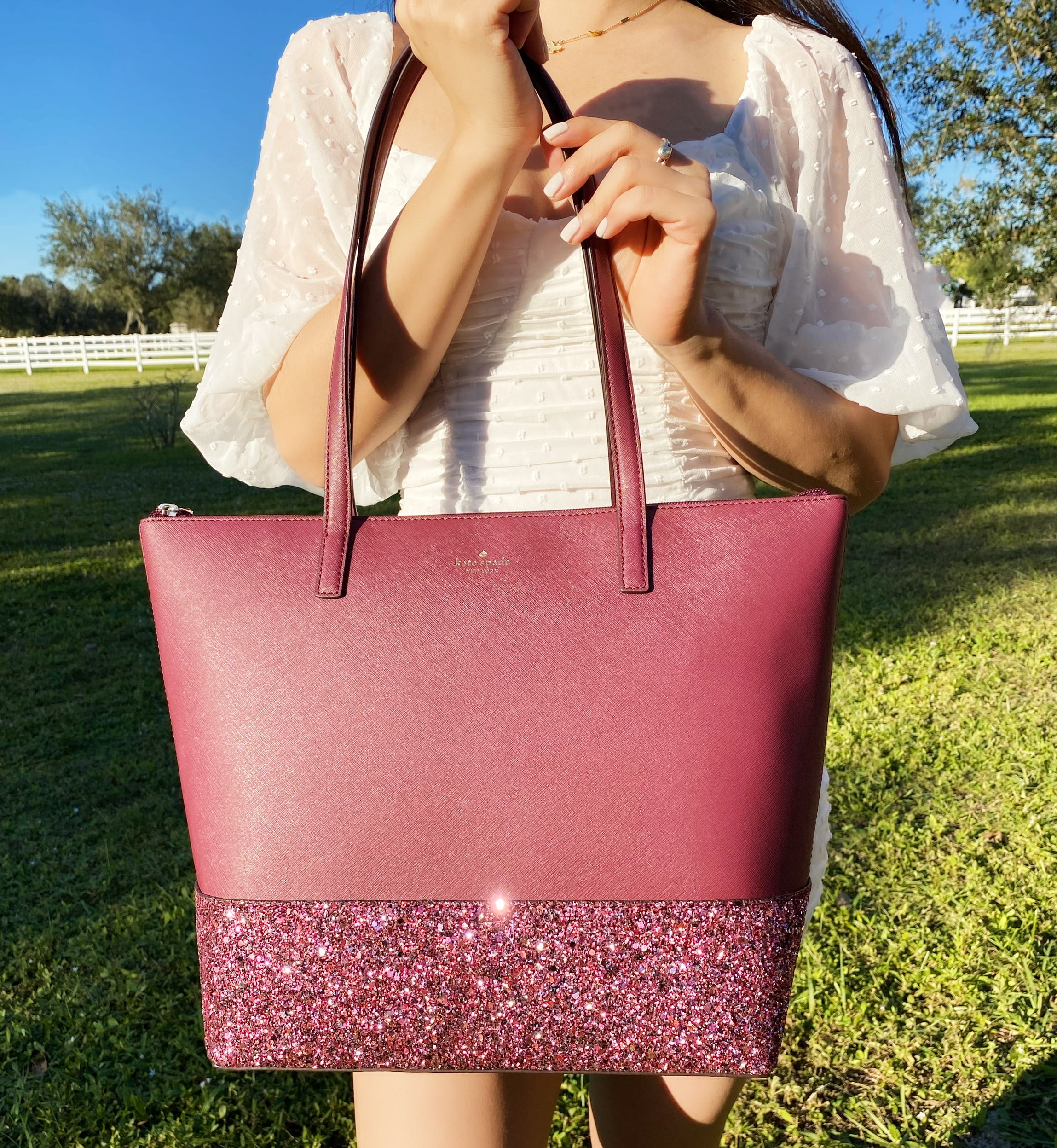 Kate Spade Glitter Pink, Women's Fashion, Bags & Wallets, Purses & Pouches  on Carousell