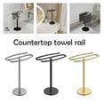 thumbnail image 6 of Hand Towel Holder Stand, S-Shape Stainless Steel Free-Standing Rack for Bathroom Countertop, S-Shape Free Standing Towel Bar Holds 2 Towels for Bathroom, Vanity, or Kitchen, 6 of 8