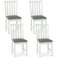 thumbnail image 1 of Gymax Wooden Dining Chair Set of 4 w/Rubber Wood Frame & Padded Seat & Curved Back White, 1 of 7
