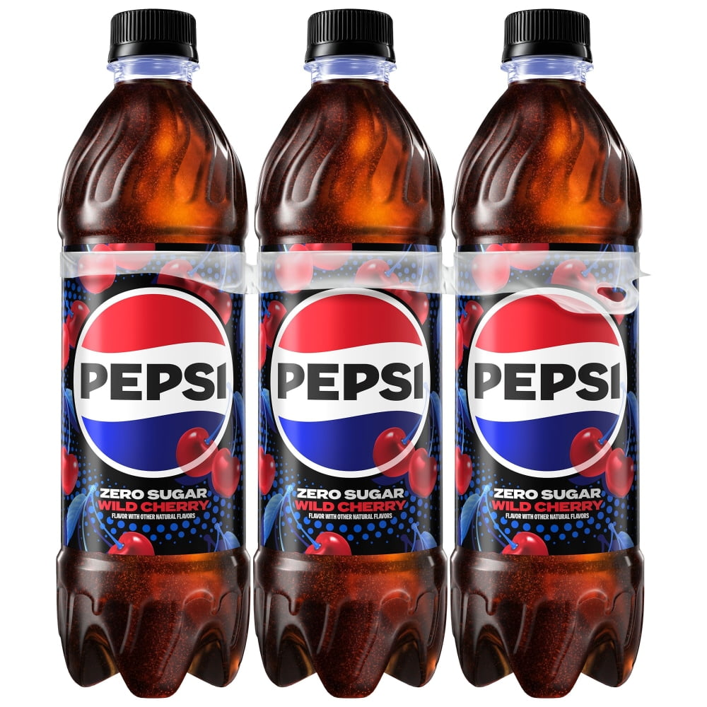 Pepsi Cola Zero Sugar Wild Cherry Soda Bottles 6 CT / 16.9 fl oz - 2 Box