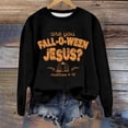thumbnail image 2 of Telankuip Are You Fall O Ween Jesus Tops for Women Halloween Pumpkin Graphic Sweatshirts Classic Crew Neck Long Sleeve Loose Comfort Casual Pullovers for Fall Holiday Party 2026 1-Black L, 2 of 4