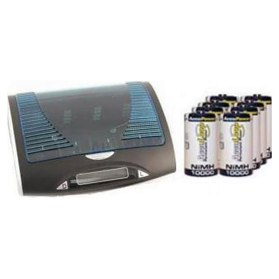 Super Universal LCD Battery Charger 8 D AccuPower AccuLoop NiMH Batteries (10000 mAh)