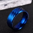 thumbnail image 2 of 8mm Men's Blue/Gold/Silver Twisted Band Titanium Steel Wedding Ring Sz 8/9/10/11, 2 of 7