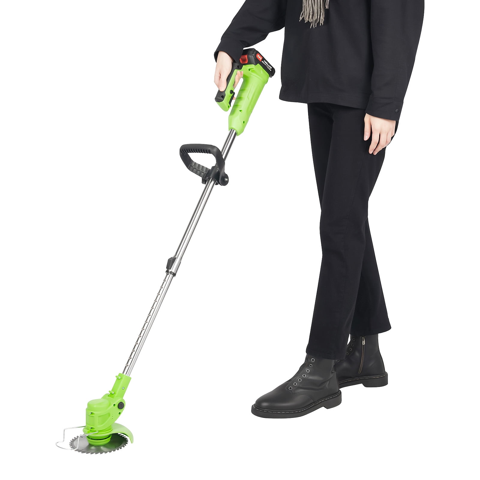 110V String Trimmer Cordless, Weed Wacker with 5.9in Steel Blade, 30 min Runtime, Weed Eater with 2 x Lithium Batteries for Lawn, Garden, etc