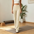 thumbnail image 6 of Womens Yoga Pants with Pockets High Waisted Leggings Yoga Dress Pants Tummy Control Stretch Casual Straight Leg Bottoms, 6 of 8