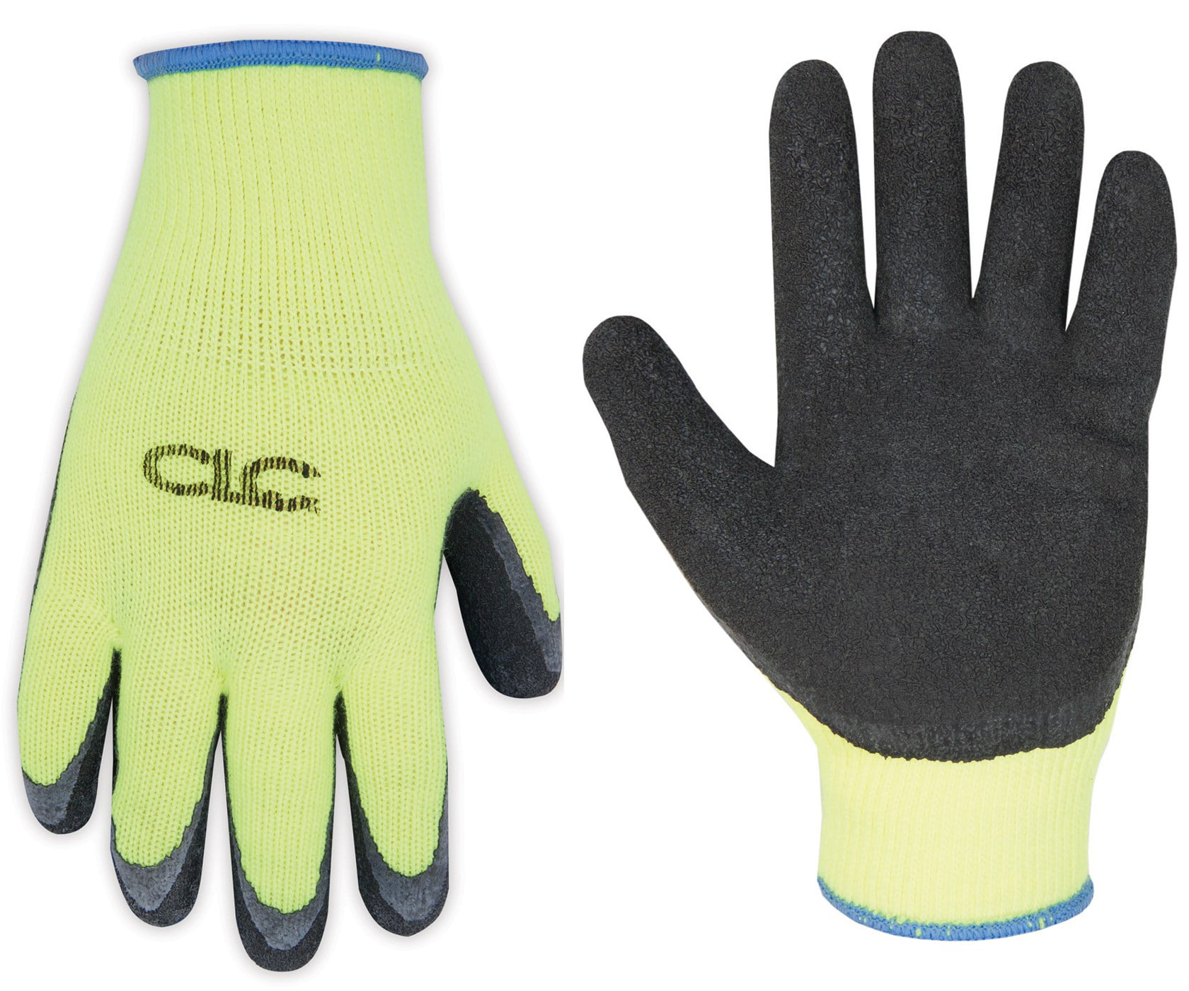 Clc Work Gear 2339m Medium Hi-Viz Cold Weather Latex Dip Gripper Gloves ...