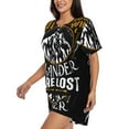 thumbnail image 2 of Fuzoiu Not All Those Who Wander Are Lost 1 Print Women's Short-Sleeved Pajama Set,Lounge Sleepwear Set,Womens Pajama Sets 2 Piece,Button-Up Top and Shorts with Pockets-Medium, 2 of 7
