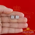 thumbnail image 2 of King of Bling's 0.15ct Diamond 925 White Silver Hip Hop Square Earrings For Women's & Men's, 2 of 12