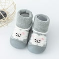 thumbnail image 2 of Fozruso Boys Girls Animal Cartoon Socks Shoes Toddler WarmThe Floor Socks Non Prewalker Shoes Sizes 8 Toddler(Gray), 2 of 6