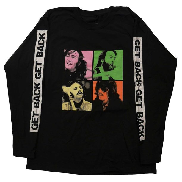The Beatles - Camiseta Get Back Studio Shots de Manga Larga para Adultos Unisex (Negro)