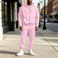 thumbnail image 7 of Delconic Mens Hoodie and Jogger Set Two Piece Tracksuit Full Zip Sweatshirt Drawstring Pants Casual Athletic Outfit Pink S, 7 of 7