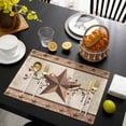 thumbnail image 3 of Farmhouse Texas Star Brown Placemats Set of 4, Berry Vintage Wooden Placemats for Dining Table, Place Mats for Kitchen Tabletop, Waterproof Wipeable Dining Table Mats Set, 3 of 9