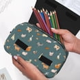 thumbnail image 6 of Rateoe Farm Animal Pattern Double Clamshell Pen Case, Storage Organizer with Two Zipper Compartments– Holds Up to 50 Pencils & Pens, 6 of 6